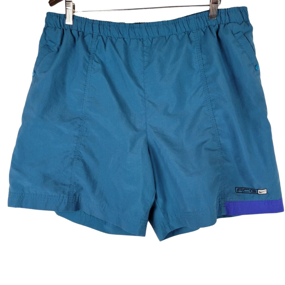 Nike ACG Shorts Mens Large Lined Drawstring Snap Pockets VTG 90's Swim Running